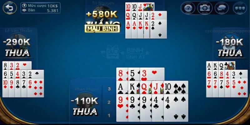 Phương pháp xếp 3 phé trong game Mậu binh